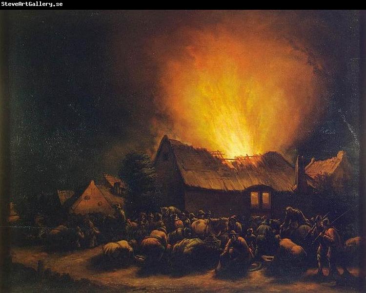 Egbert van der Poel Fire in a Village